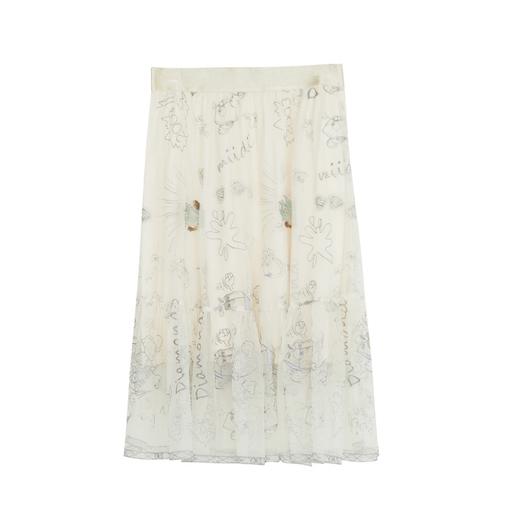 谜底半身裙2022夏季新款优雅手工钉珠A型蕾丝半裙222GB0629 商品图4