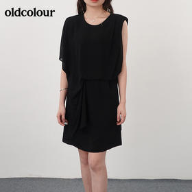 oldcolour21夏气质遮肉显瘦宽松圆领连衣裙N23104104