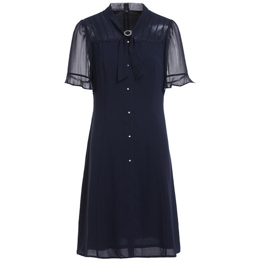 乔万尼显瘦连衣裙女夏法式收腰V领小个子EF2E321 商品图4