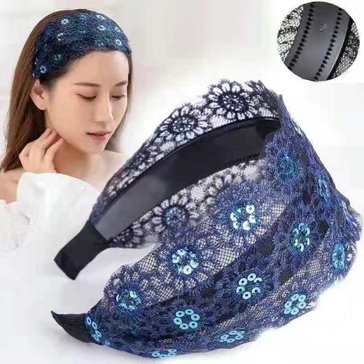 宽边防滑发箍带钻头箍，韩国森女系蕾丝发卡压发脸遮白发YL0023 商品图8