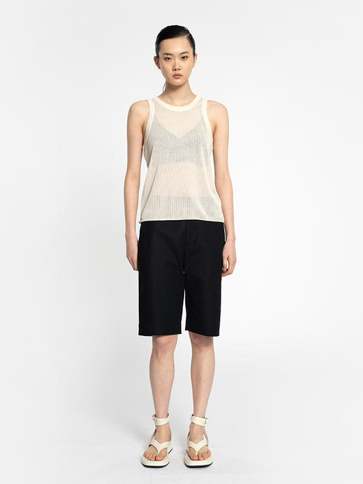 女士2022新款丝羊绒12针双股网眼基础款背心 商品图1