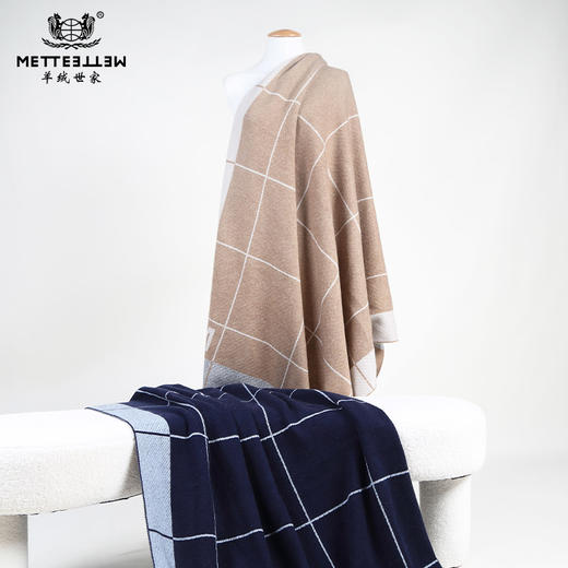 【羊毛羊绒毯】22年夏季新品双色羊毛毯多用保暖毯居家空调被办公休息毯子 商品图3