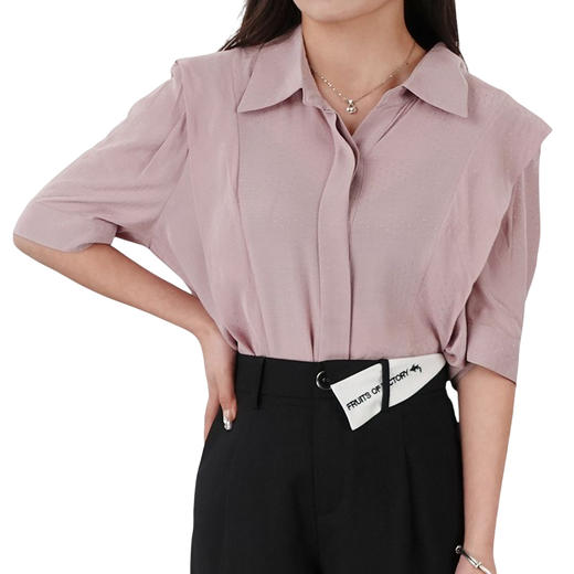 oldcolour21夏通勤简约纯色设计感小众衬衫气质职场风女N23012324 商品图1