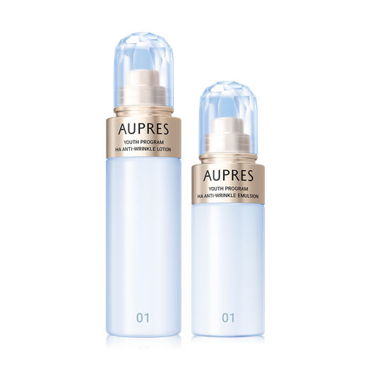 010101600041 欧珀莱AUPRES 臻粹轻龄玻尿酸淡纹水乳套装清爽型 补水保湿 肌肤(170ml+130ml) 商品图0