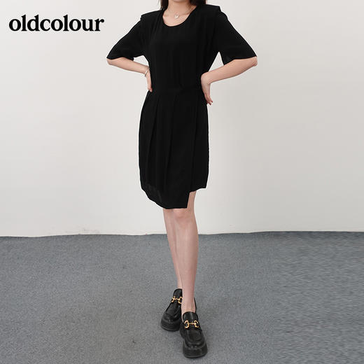 oldcolour21夏中长款纯色遮胯包臀连衣裙气质显瘦简约N23101343 商品图0