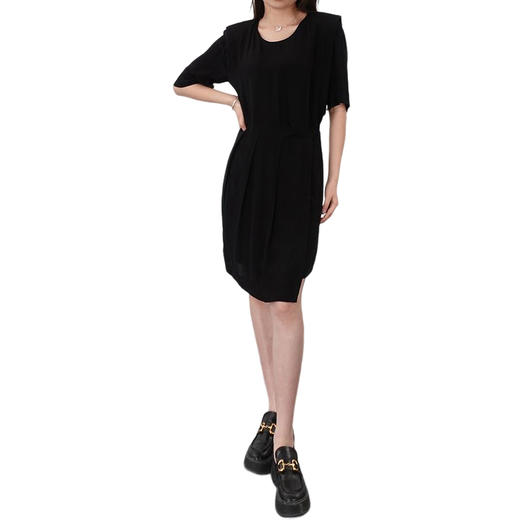 oldcolour21夏中长款纯色遮胯包臀连衣裙气质显瘦简约N23101343 商品图2