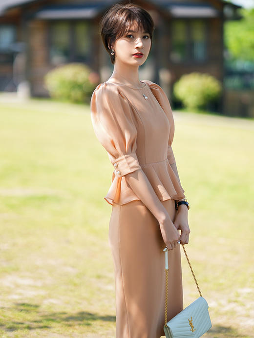 法式连衣裙女夏季新款温柔时尚收腰气质包臀裙时髦女装 商品图4