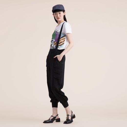 谜底可拆卸背带裤女2022夏季优雅帅气工装感收脚休闲裤222MK0525 商品图1