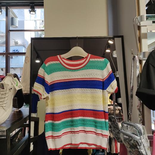女彩条针织上衣9340 商品图0