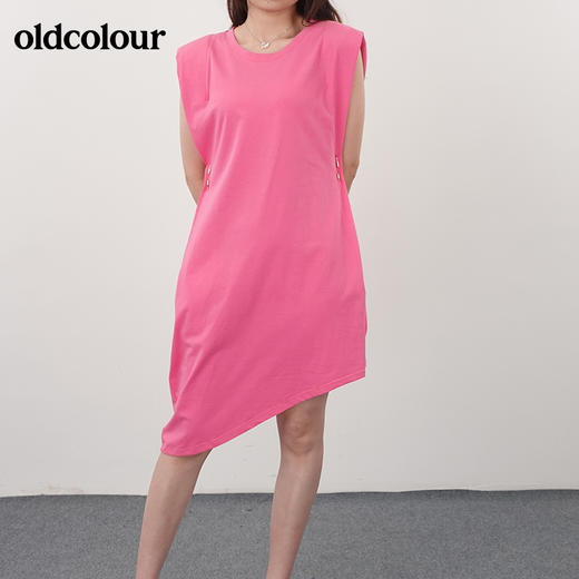 oldcolour欧珂垫肩设计宽松无袖连衣裙T恤裙N23104305-559 商品图1