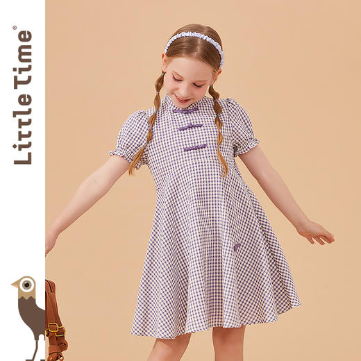 littletime女童旗袍裙中国风连衣裙2022夏季新款复古文艺儿童裙 商品图1