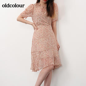 oldcolour21夏法式修身高腰显瘦减龄碎花连衣裙N23101107