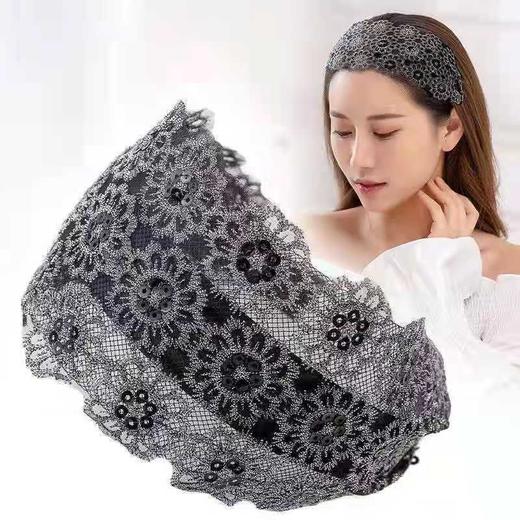 宽边防滑发箍带钻头箍，韩国森女系蕾丝发卡压发脸遮白发YL0023 商品图1
