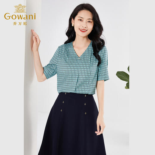 乔万尼真丝衬衫女夏新款桑蚕丝上衣显瘦EF2C312 商品图1