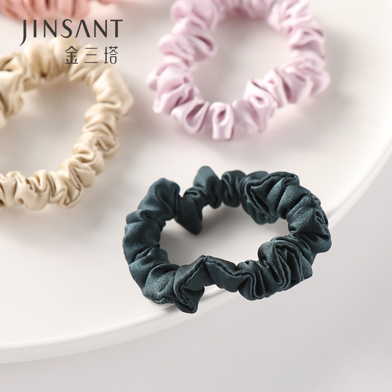 金三塔新品真丝桑蚕丝法式复古简约大肠发圈（小号 中号）   JXQ243/JXQ244