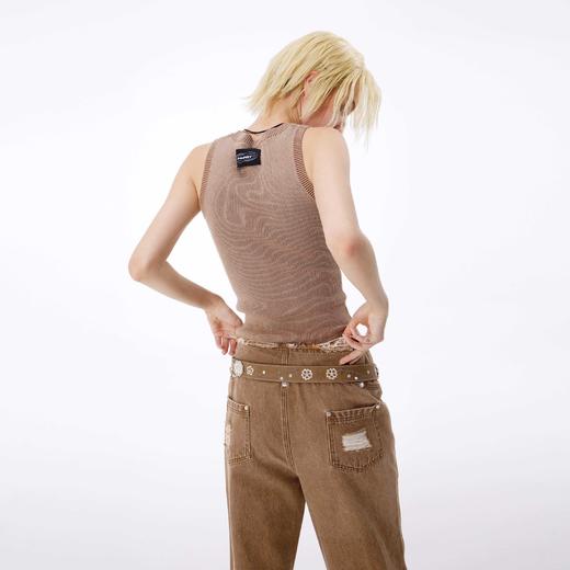 NUTH‘Unisex’ 混纱做旧背心打底衫修身百搭无袖上衣 男女同款 商品图1