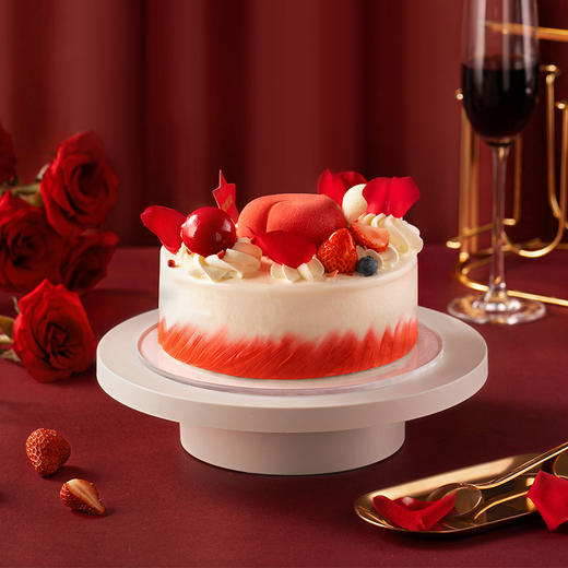 MOMOKO蜜桃家绯霞玫瑰生日蛋糕慕斯成都同城配送情人节订婚蛋糕 商品图3