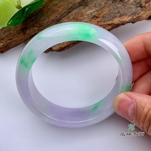 派瑞翡翠 翡翠手镯 糯冰种 绿色 紫色 商品图1
