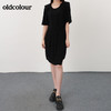oldcolour21夏中长款纯色遮胯包臀连衣裙气质显瘦简约N23101343 商品缩略图1