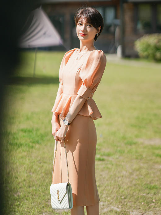 法式连衣裙女夏季新款温柔时尚收腰气质包臀裙时髦女装 商品图3