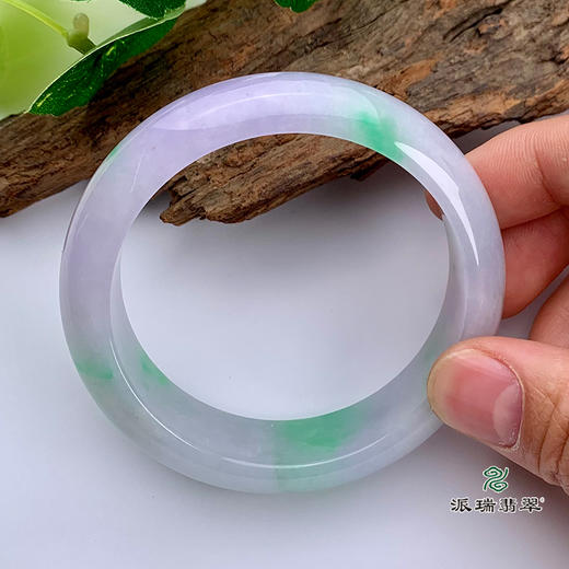 派瑞翡翠 翡翠手镯 糯冰种 绿色 紫色 商品图4