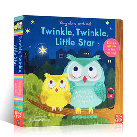【新人礼】送音频Sing Along With Me 英文原版 Twinkle, Twinkle, Little Star小星星儿歌 欧美经典童谣纸板操作机关书 0-3岁幼儿图画书