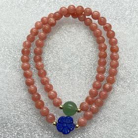 红纹石多圈手链 直径5mm  两圈手串水晶简约送礼物百搭 首饰饰品