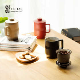 康巴赫生活馆陆宝陶瓷茶杯男办公室泡茶杯合意盖杯茶水分离喝水杯子大容量水杯