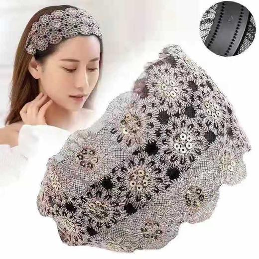 宽边防滑发箍带钻头箍，韩国森女系蕾丝发卡压发脸遮白发YL0023 商品图2