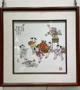 事事如意瓷板画