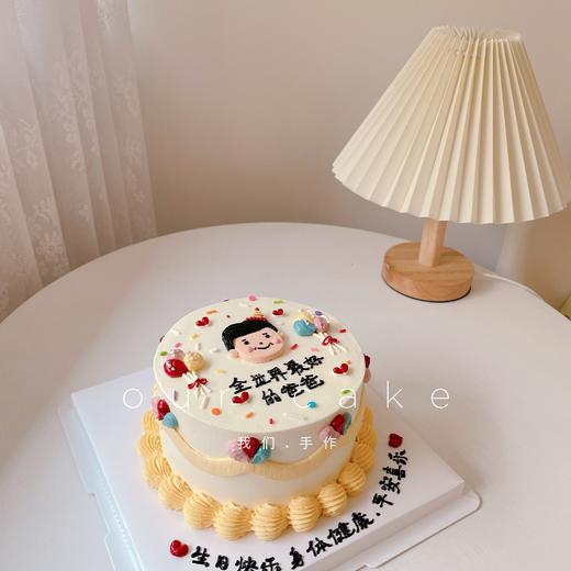 手绘父亲爸爸头像复古蛋糕（两色）-低糖处理无添加 商品图1