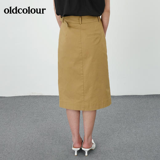 oldcolour21夏中长款高腰直筒气质开叉包臀裙通勤N23062304 商品图3