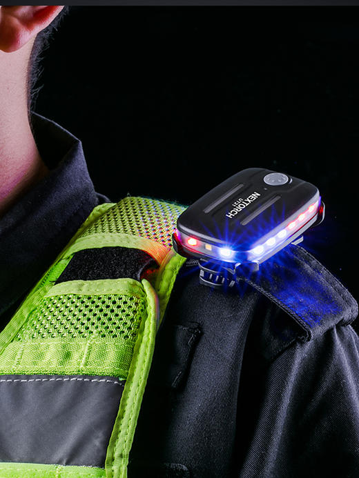NEXTORCH纳丽德 肩灯UT21红蓝爆闪LED闪灯执勤巡逻多功能频闪夹灯 商品图2