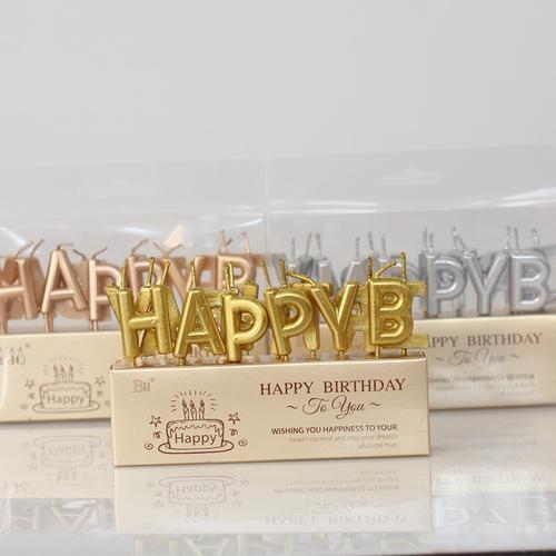 土豪金字母蜡烛 商品图0