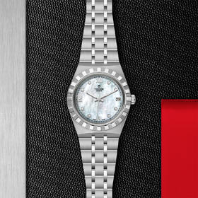 帝舵皇家系列 | 钢表壳，直径34毫米，镶钻表盘
