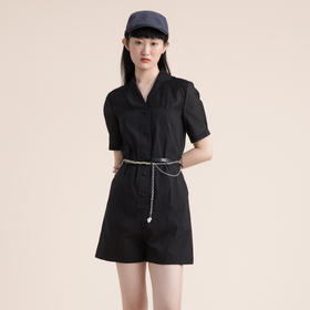 谜底2022夏季新款个性帅气修身显瘦连体短裤女222MK0579