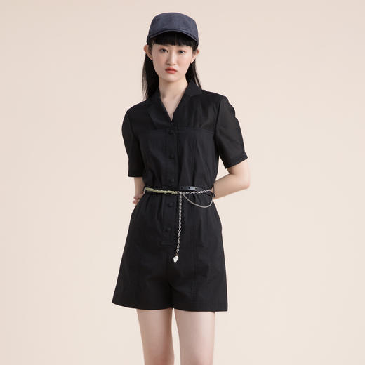 谜底2022夏季新款个性帅气修身显瘦连体短裤女222MK0579 商品图0