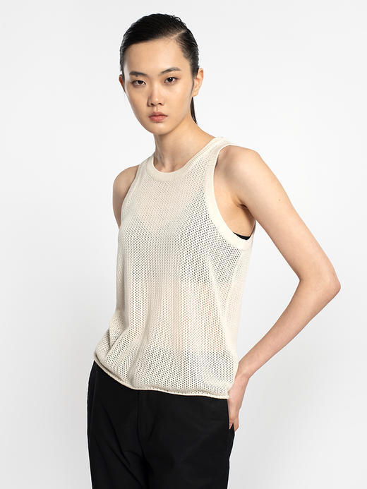 女士2022新款丝羊绒12针双股网眼基础款背心 商品图2
