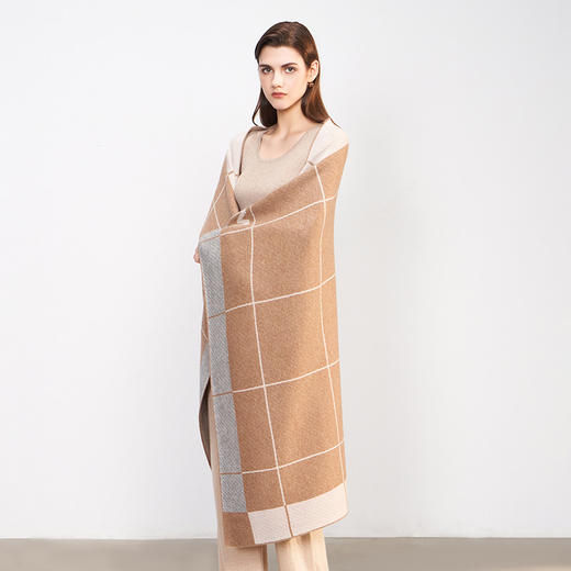 【羊毛羊绒毯】22年夏季新品双色羊毛毯多用保暖毯居家空调被办公休息毯子 商品图1