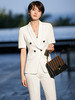 白色西装套装女夏短袖双排扣工作服高端职业装气质西服正装 商品缩略图2