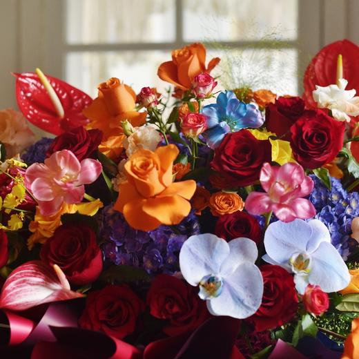《斑斓》红掌玫瑰蝴蝶兰绣球混搭花束 商品图7