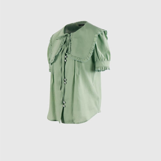 法式娃娃领木耳边甜美衬衣 商品图1