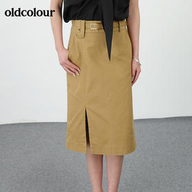 oldcolour21夏中长款高腰直筒气质开叉包臀裙通勤N23062304