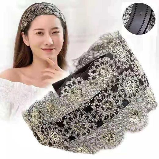 宽边防滑发箍带钻头箍，韩国森女系蕾丝发卡压发脸遮白发YL0023 商品图3