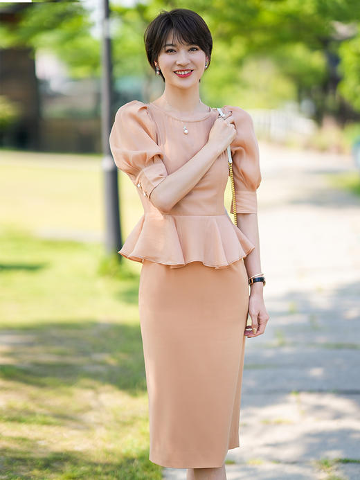 法式连衣裙女夏季新款温柔时尚收腰气质包臀裙时髦女装 商品图1