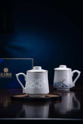 实用精美 人气办公杯 | 富玉陶瓷 波澜系列大容量过滤办公杯 带盖三件套马克杯