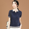 POLO领短袖蕾丝上衣宽松薄款夏装镂空遮肚雪纺衬衫 GYM-M0680 商品缩略图0