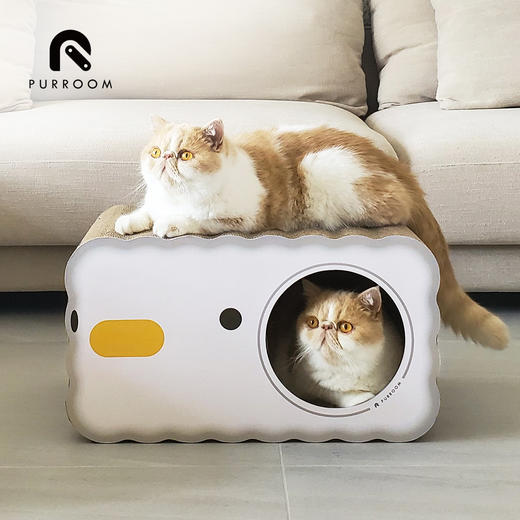 PURROOM原创鸡蛋糕猫抓板窝猫玩具猫窝宠物多功能磨爪器耐抓纸箱 商品图1