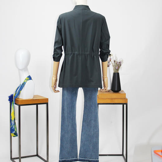 FOCALS福柯斯春夏新款七分袖短款拉链立领外套风衣FRRAF131G7 商品图2