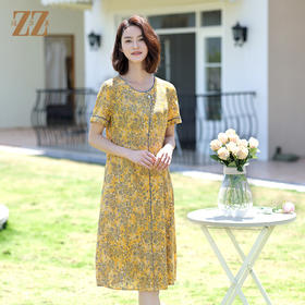 佐尔美2022夏季新款 桑蚕丝真丝弹力斜纹绸连衣裙女E12LS97